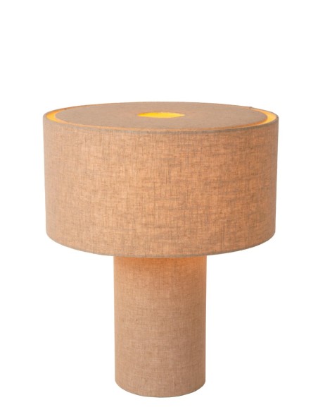 Lampe de table Diam. 42 cm 1xE27 60W lin naturel - Lucide - Leeroy
