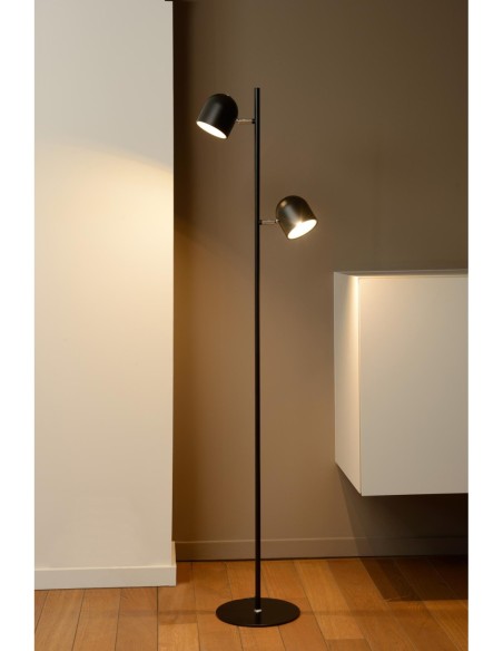 Lampadaire LED Dim. 2x5W 3000K 900LM Métal Noir - Lucide - Skanska