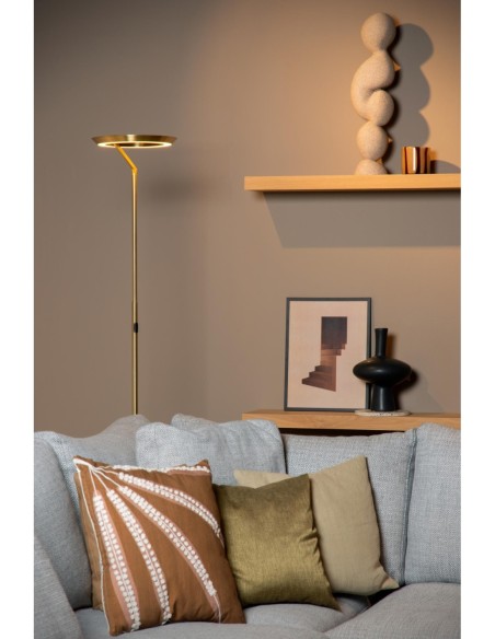 Lucide - Celeste - Lampadaire Led 2700K or mat/laiton - dimmable