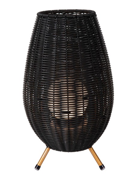 Lampe de table Rechargeable Int/Ext LED 1x3W 180 LM 3000K IP44 Noir - Lucide - Colin