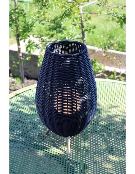 Lampe de table Rechargeable Int/Ext LED 1x3W 180 LM 3000K IP44 Noir - Lucide - Colin