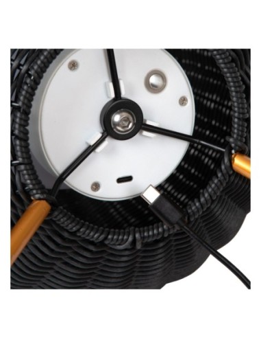 Lampe de table Rechargeable Int/Ext LED 1x3W 180 LM 3000K IP44 Noir - Lucide - Colin