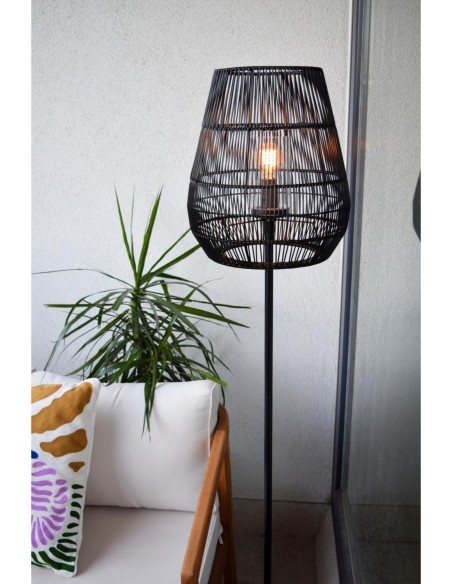 Nerida de Lucide - Lampadaire intérieur/extérieur IP44 E27 noir - style japandi