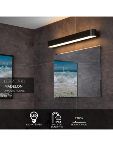 Applique Led étanche salle de bain 9W - Lucide - Madelon - fiche technique