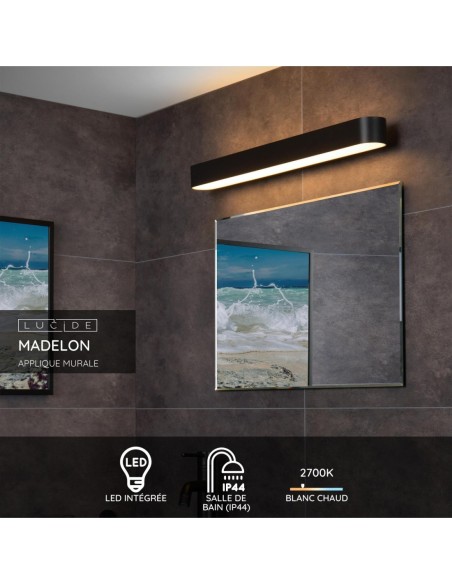 Applique Led étanche salle de bain 9W - Lucide - Madelon - fiche technique