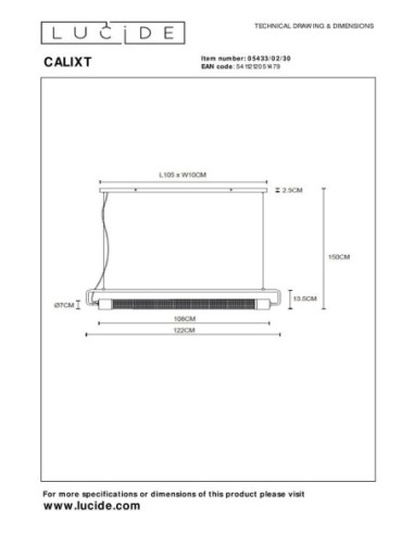 Lucide CALIXT Suspension 2xE27 Noir | Deko Light