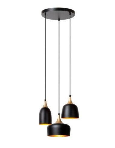 Lucide CHAYANNE Suspension Diam. 30 cm 3xE14 Noir | Deko Light