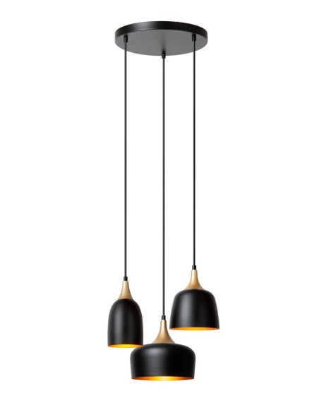 Lucide CHAYANNE Suspension Diam. 30 cm 3xE14 Noir | Deko Light
