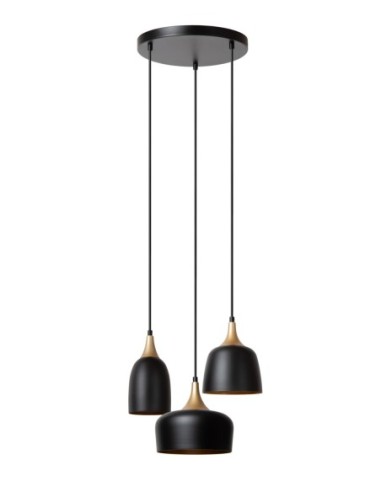 Lucide CHAYANNE Suspension Diam. 30 cm 3xE14 Noir | Deko Light