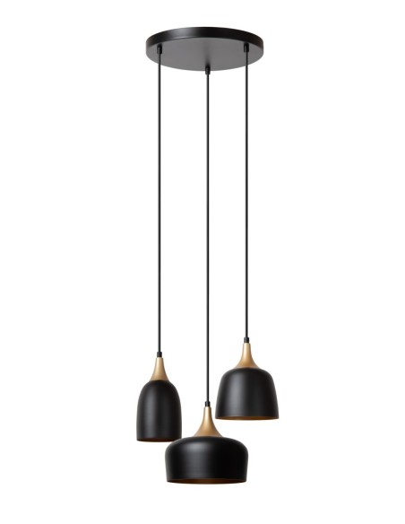 Lucide CHAYANNE Suspension Diam. 30 cm 3xE14 Noir | Deko Light