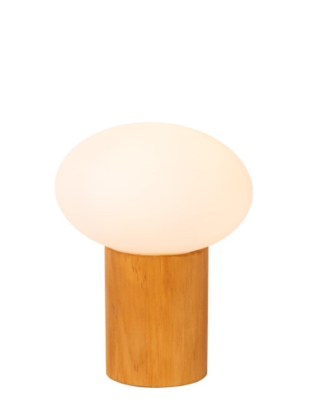 Lampe de table 1xE14 bois et verre - Lucide - Birtle