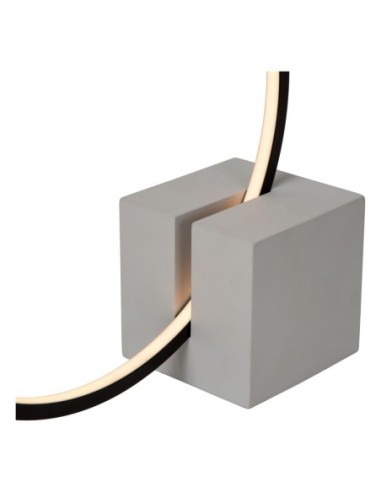 Cirkelis de Lucide - lampe de table circulaire socle béton carré