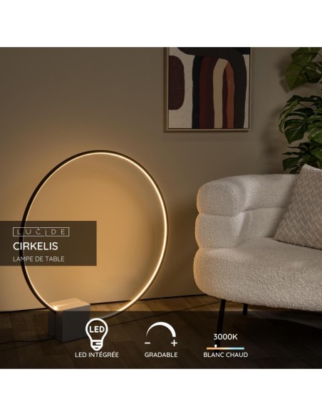 Lucide - lampadaire Cirkelis - dimmable - éclairage blanc chaud