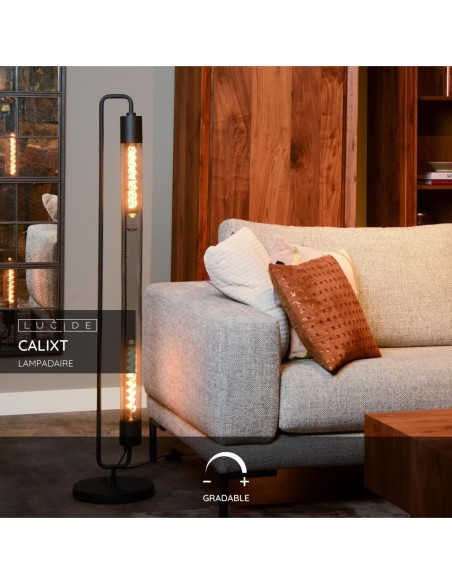Lucide CALIXT Lampadaire 2xE27 Noir | Deko Light