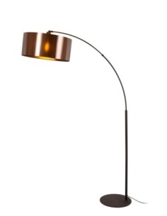 Lampadaire arceau noir et cuivre - E27 - Lucide - Rankos