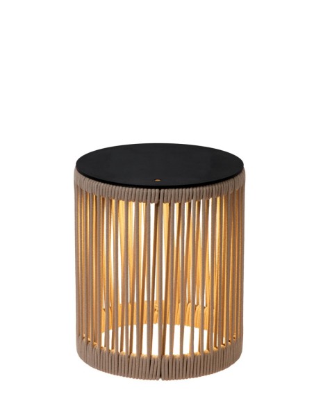 Lampe de table  extérieure autonome taupe - Lucide - Pingi