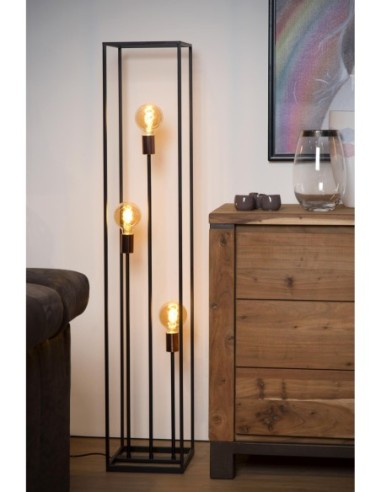 Arthur  de Lucide - Lampadaire Led  3xE27  Métal Noir