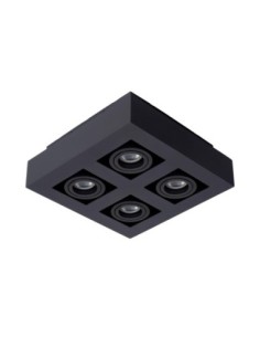 Plafonnier LED Dim to warm GU10 4x5W 2200K/3000K Noir - Lucide- Xirax 2
