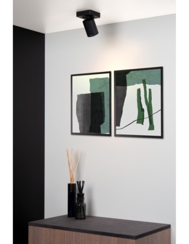 Lucide NIGEL Spot plafond LED Dim to warm GU10 1x5W 2200K/3000K Noir | Deko Light