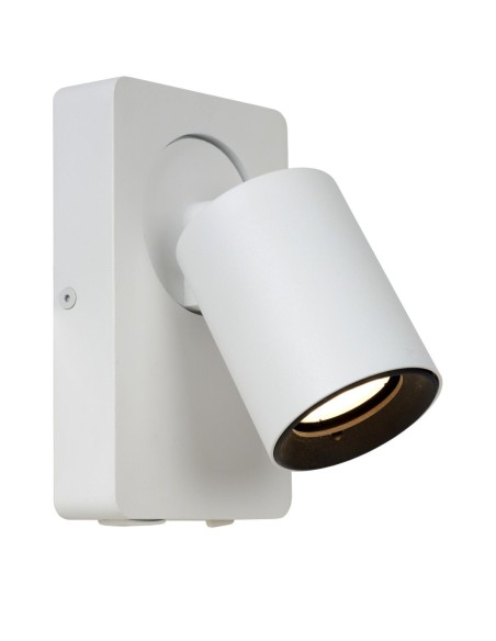 Lucide NIGEL Lampe de chevet / Applique mural LED Dim to warm GU10 1x5W 2200K/3000K Point de rechargement USB Blanc | Deko Light