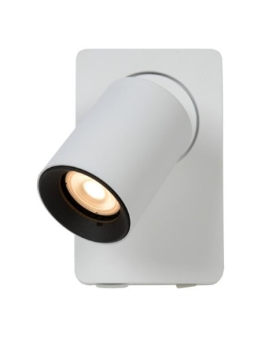 Lucide NIGEL Lampe de chevet / Applique mural LED Dim to warm GU10 1x5W 2200K/3000K Point de rechargement USB Blanc | Deko Light