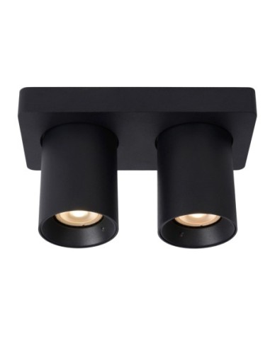 Lucide NIGEL Spot plafond LED Dim to warm GU10 2x5W 2200K/3000K Noir | Deko Light