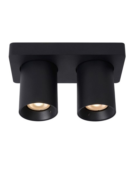Lucide NIGEL Spot plafond LED Dim to warm GU10 2x5W 2200K/3000K Noir | Deko Light