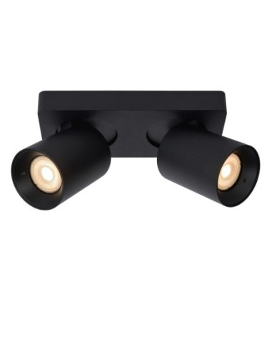 Lucide NIGEL Spot plafond LED Dim to warm GU10 2x5W 2200K/3000K Noir | Deko Light