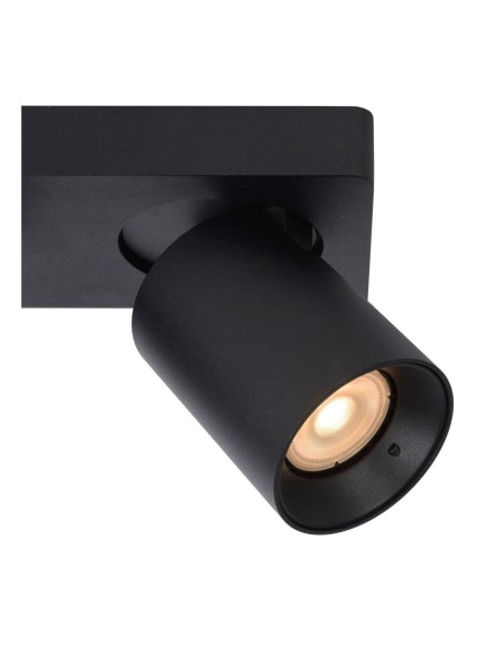 Lucide NIGEL Spot plafond LED Dim to warm GU10 2x5W 2200K/3000K Noir | Deko Light