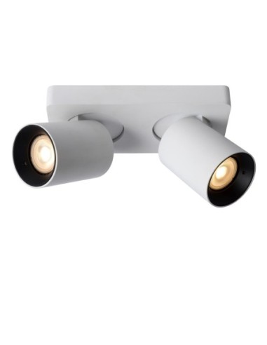 Lucide NIGEL Spot plafond LED Dim to warm GU10 2x5W 2200K/3000K Blanc | Deko Light
