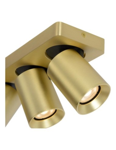 Lucide NIGEL Spot plafond LED Dim to warm GU10 3x5W 2200K/3000K Or Mat / Laiton | Deko Light