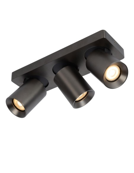 Lucide NIGEL Spot plafond LED Dim to warm GU10 3x5W 2200K/3000K Anthracite | Deko Light
