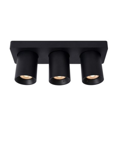 Lucide NIGEL Spot plafond LED Dim to warm GU10 3x5W 2200K/3000K Noir | Deko Light