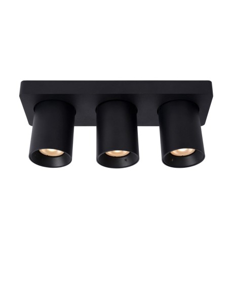 Lucide NIGEL Spot plafond LED Dim to warm GU10 3x5W 2200K/3000K Noir | Deko Light