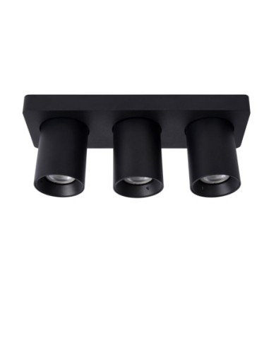 Lucide NIGEL Spot plafond LED Dim to warm GU10 3x5W 2200K/3000K Noir | Deko Light