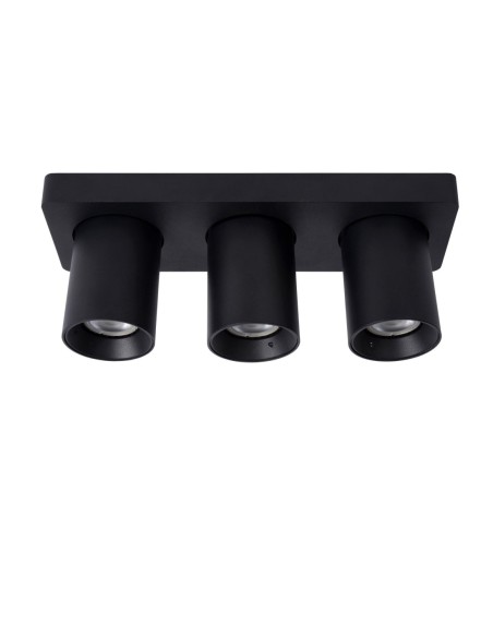 Lucide NIGEL Spot plafond LED Dim to warm GU10 3x5W 2200K/3000K Noir | Deko Light
