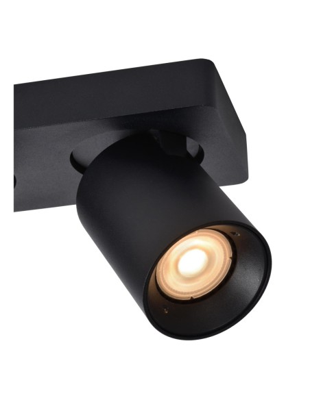 Lucide NIGEL Spot plafond LED Dim to warm GU10 3x5W 2200K/3000K Noir | Deko Light