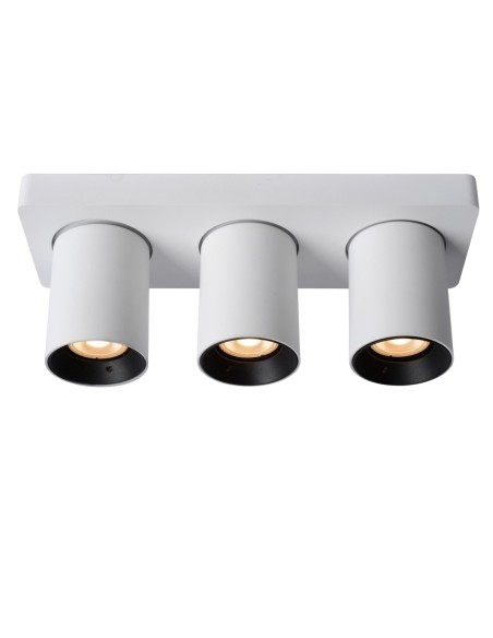 Lucide NIGEL Spot plafond LED Dim to warm GU10 3x5W 2200K/3000K Blanc | Deko Light
