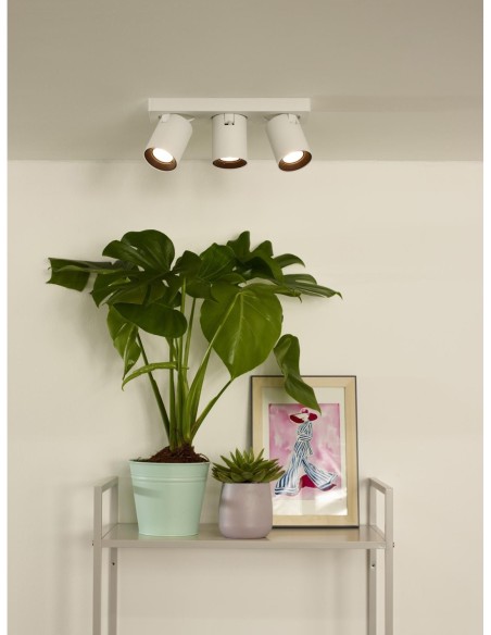 Lucide NIGEL Spot plafond LED Dim to warm GU10 3x5W 2200K/3000K Blanc | Deko Light