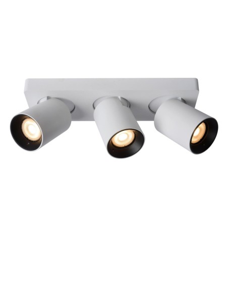 Lucide NIGEL Spot plafond LED Dim to warm GU10 3x5W 2200K/3000K Blanc | Deko Light