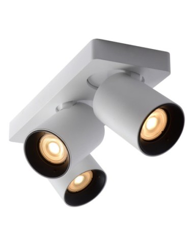 Lucide NIGEL Spot plafond LED Dim to warm GU10 3x5W 2200K/3000K Blanc | Deko Light