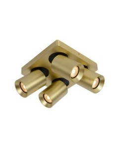 Lucide NIGEL Spot plafond LED Dim to warm GU10 4x5W 2200K/3000K Or Mat / Laiton | Deko Light