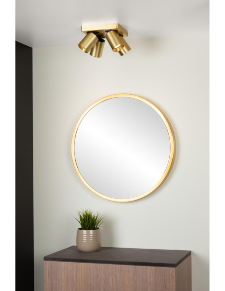 Plafonnier LED Dim to warm GU10 4x5W 2200K/3000K Or Mat - Lucide - Nigel