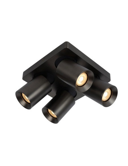 Plafonnier LED  GU10 4x5W 2200K/3000K Anthracite - Lucide - Nigel