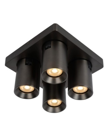 Plafonnier LED  GU10 4x5W 2200K/3000K Anthracite - Lucide - Nigel