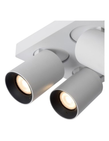Lucide NIGEL Spot plafond LED Dim to warm GU10 4x5W 2200K/3000K Blanc | Deko Light