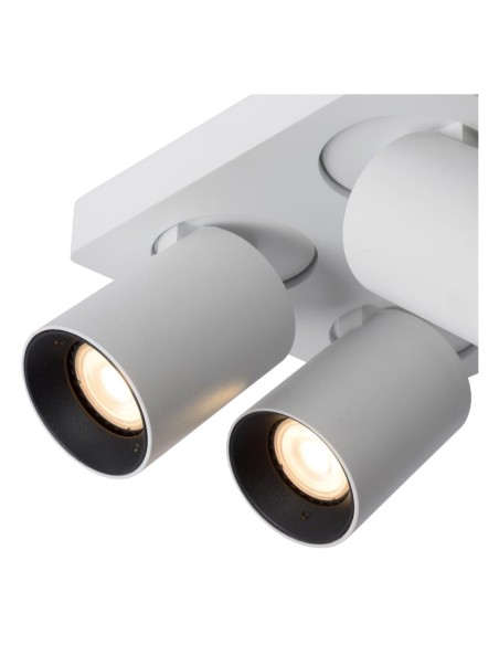 Lucide NIGEL Spot plafond LED Dim to warm GU10 4x5W 2200K/3000K Blanc | Deko Light