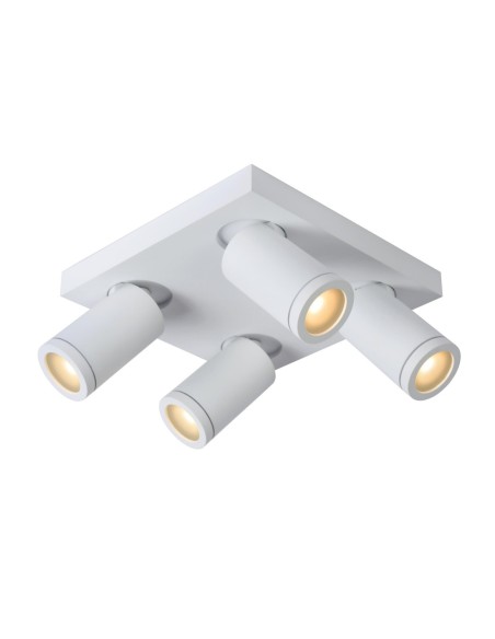 Plafonnier LED Dim to warm GU10 4x5W 2200K/3000K IP44 Blanc - Lucide - Taylor