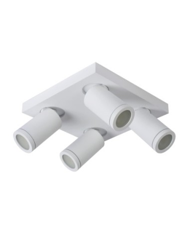 Plafonnier LED Dim to warm GU10 4x5W 2200K/3000K IP44 Blanc - Lucide - Taylor