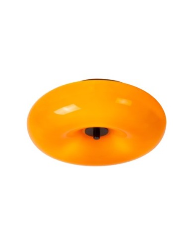 Plafonnier verre et métal  orange - Lucide - Sentino
